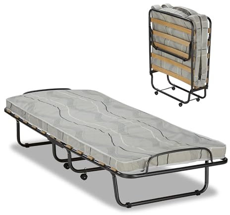 KHG Gästebett 90x200 cm Klappbett mit Einer 6 cm dicken Matratze