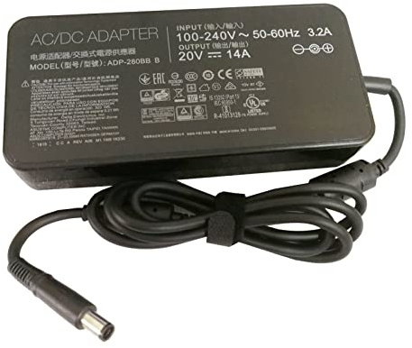 20V 14A 280W AC Power Supply Adapter compatible for ASUS ROG SWIFT PG35VQ Monitor 7.4mm
