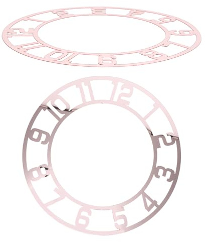Ciieeo 2 Stück Acryl Uhr Zahlen Aufkleber Spiegelnde Runde Wanduhr Ziffernblätter in Roségold Selbstklebende Dekorative Uhrblätter für Wohnzimmer Büro Schlafzimmer