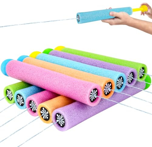 Wasserpistole Schaumstoff Kinder 10 Stück, Wasserspritzpistolen Schaumstoff 10cm Reichweite Wasserspritzer Sommer Spielzeug Garten Pool Party Mitgebsel für Kinder Jungen Mädchen