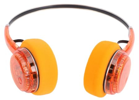Auriculares Retro Inalámbricos con Graves Potentes y Sonido de Alta Resolución Controladores de 40 Mm Ideales para Entusiastas de los Juegos o la Música (Naranja translúcido)