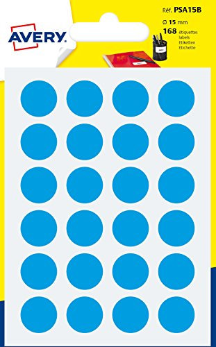 Avery psa15b Schutzhülle de 168 Pastilles Durchmesser 15 mm A6 blau