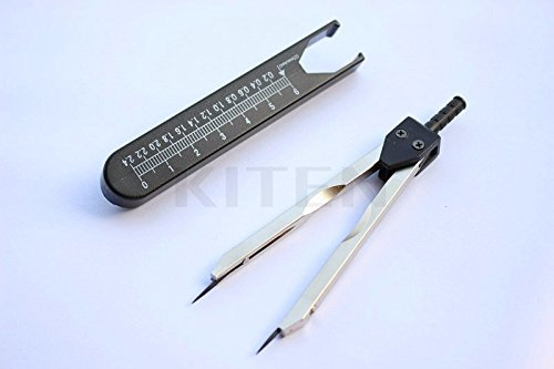 EKG Messschieber aus Messing mit Schutzabdeckung, Lineal