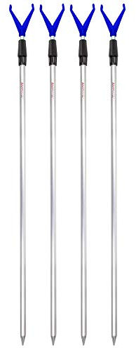 Arapaima Fishing Equipment Rutenhalter Rutenständer Angelzubehör Set 4 Stück Angel Teleskop Auflagen mit Schnurlaufkerbe - 4X blau