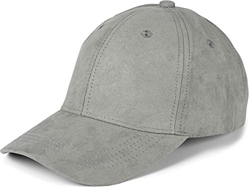 styleBREAKER 6-Panel Cap in Veloursleder Optik, Wildleder Optik, Baseball Cap, verstellbar, Unisex 04023049, Farbe:Hellgrau