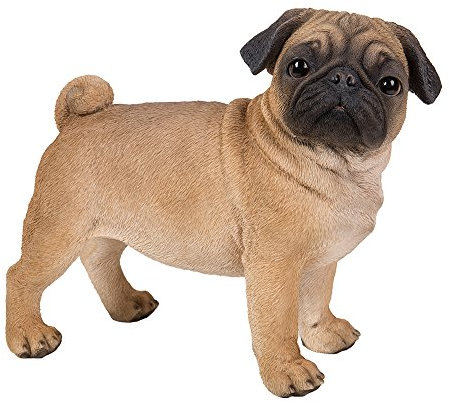 Pacific Giftware Mops Figur 37 cm - Realistisch lebensecht Hund Dekofigur Geschenk für Hundeliebhaber Hotant
