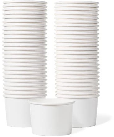 MATICAN Paper Ice Cream Cups - 50-Count 9-Oz Disposable Dessert Bowls for All Foods