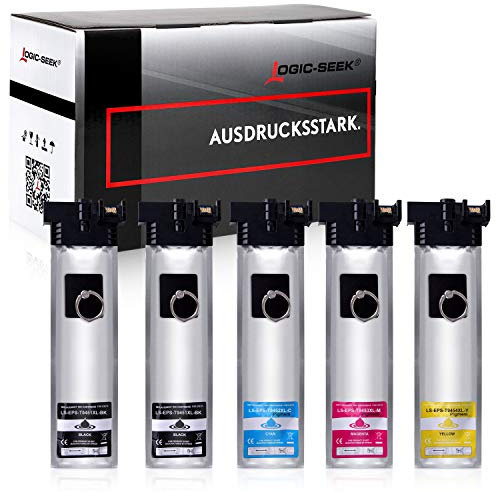Logic-Seek 5 Tintenpatronen kompatibel für Epson Workforce Pro WF-C5710DWF WF-C5210DW WF-C5290DW WF-C5790DWF C13T945140 T9451