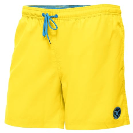 Ladeheid Badehose Herren Bequeme Badeshorts Lang mit Seitentaschen und Schnürchen, Badeshorts Herren mit Netzfütterung – Perfekt für Sommer, Strand und Schwimmbad – LA40-128 (Gelb, 4XL)