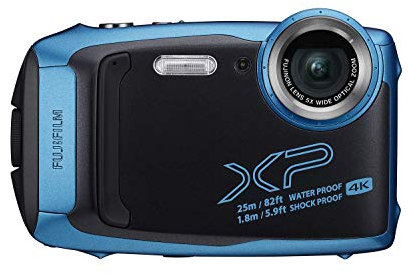 Fujifilm FinePix XP140 - Cámara digital impermeable con tarjeta SD de 16 GB, color azul cielo