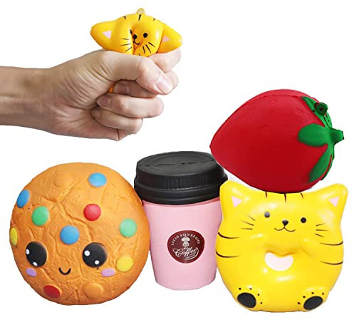 ZYDTRIP 4 Stück Squishy Spielzeug, Squeeze Stress Squishies Langsam Dekompression Creme Duftenden Geschenk