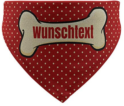 printplanet® - Hundehalstuch mit Name oder Text - Halstuch für Hunde - Layout Knochen - Größe S