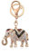 SWJEWEL Porte-clés éléphant en strass pour femme avec cristal porte-bonheur personnalisé, noir, Small
