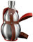 Edelstahl Kürbis Weinflasche Flagon Kessel Outdoor Brown Strap Dekorative Ornamente,1500ML