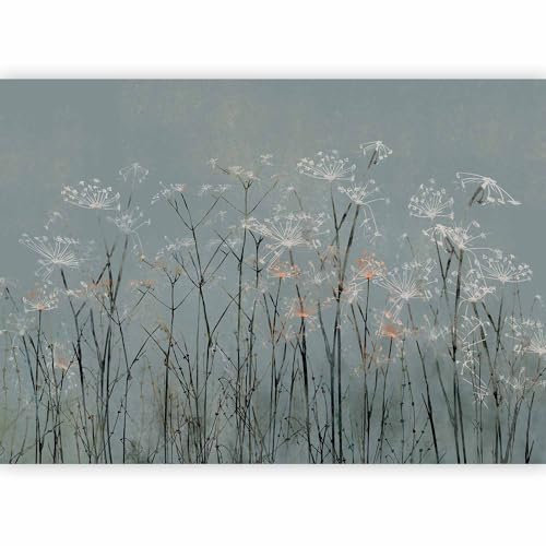 murando - Papier peint panoramique nature 350x256 cm - Revêtement mural décoration salon - Design moderne - Vert noir gris marron - Couleurs tendances fleurs plantes nature b-A-0730-a-a