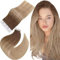 Easyouth Tape in Extensions Echthaar Blond Balayage Echthaar Tape in Extensions Goldbraun Ombre Dunkelgolden Blond Echthaar Extensions Tape für Vollere Haare 50 cm #10/14 50g 20pcs