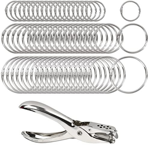 BEEK Buchringe Metallringe für Buchbinder 61PCS Buch Hoop Bindungsringe Scrapbook DIY lose Blatt Ringe Für Hefter Metall Scharnier Schnellhefter Sprengring 25mm/38mm/50mm