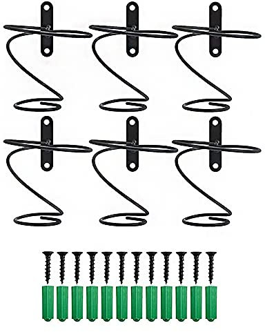 CENPEK 6 Pack Wall Mounted Wine Racks Iron Wine Bottle Display Holder Rack Hanging Wine Organizer Rack with Screws for Beverages Liquor Bottles Storage