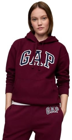GAP Damen-Sweatshirt mit Logo und Kapuze, Rubinwein, M