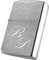 Zippo Feuerzeug Chrome Brushed mit Gravur (Initialen Groß) - personalisiertes Benzinfeuerzeug