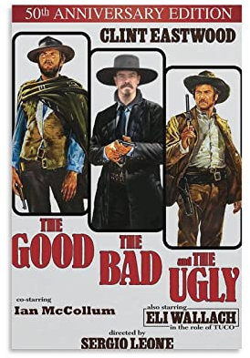 The Good The Bad And The Ugly 1966 Klassisches Western-Filmposter Dekorative Malerei Leinwand Wandkunst Wohnzimmer Poster Schlafzimmer Malerei 08x12inch(20x30cm)