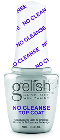 Gelish MINI No-Cleanse Top Coat – High-Gloss, Long-Lasting, Easy Application, UV/LED Compatible, 9mL Professional Gel Nail Polish Sealer