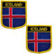Bestickte Aufnäher mit Island-Flagge, taktische Moral-Applikation, zum Aufbügeln, Aufnähen, 2 Stück (Island)