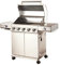 Tarrington House Barbecue a Gas con 5+1+1 Bruciatori Glenwood, Acciaio Inox, Coperchio con Termometro, Piastra, Accensione Elettrica, Argento