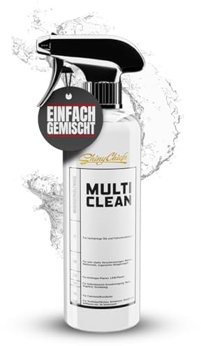 ShinyChiefs MULTI CLEAN MISCHVERHÄLTNIS FLASCHE - Leere Sprühflasche 500ml | für die Dosierung von hochkonzentriertem Auto Allzweckreiniger - Dosier-Hilfe, Skala zum Verdünnen von Reinigungsmitteln