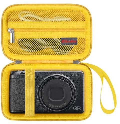 Elonbo Carrying Case for Canon PowerShot V1/ Ricoh GR III HDF/GR IIIx/GR III/GR II/GR Digital Camera, Compact Camera Travel Storage Cover Bag Organizer Holder, Yellow