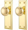 ToPToToo Gold Dummy Door Knob Interior, Inactive Door Knobs for Closet, Antique Bifold Door Knobs Replacement, Single-Side Dummy Old Style Door Handle, Polished Brass, 2 Pack