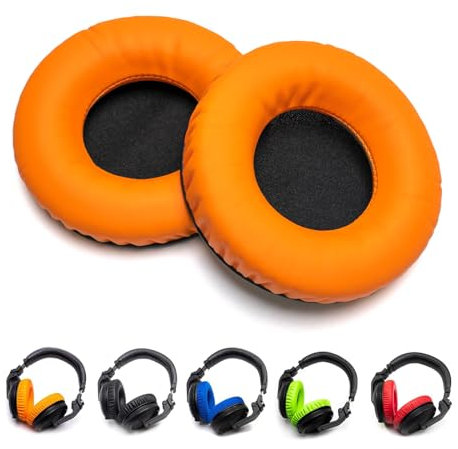 Voarmaks Eleganti cuscinetti in schiuma per DJ da lavoro, compatibili con cuffie Pioneer Hdj-X5 X5bt Hdj-X7 X7bt Hdj-X10 Dj (colore arancione, L e R)