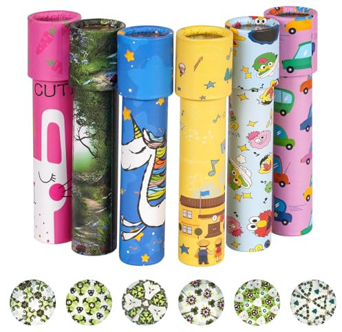 AUAUY 6 PCS Klassisches Kaleidoskope, Groß - Vintage Retro-Kaleidoskope Lernspielzeug für Kindergeburtstag, Neujahr, Weihnachten, Taschenfüller, Schule, Klassenzimmer, Preise (Zufällige Farbe)