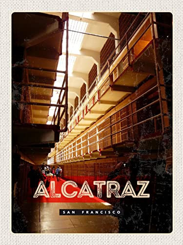 Holzschild 30x40 cm San Francisco Alcatraz Gefängnis Wand Deko Cafe Sammler Geschenk