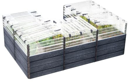 Garantia Ergo Quadro TurboPlus U L 80 Hochbeet Stone, inkl. Flora Wassersparsystem - Blumentopf, Hochbeete für Garten, Pflanzkübel Groß Außen, Blumenkasten, Blumentopf Hoch, Blumenkübel, Frühbeet