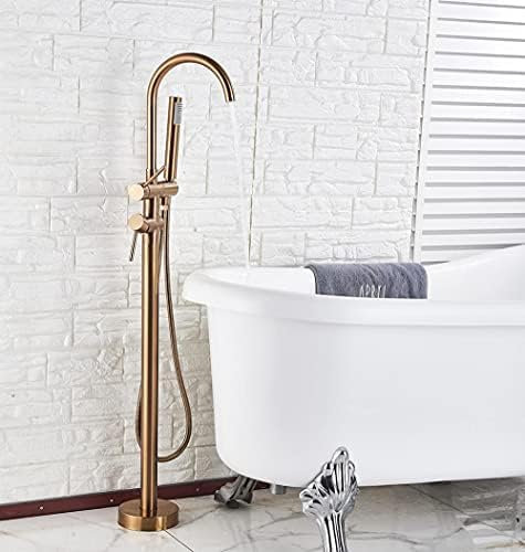 Badewannenarmatur-Set, Bodenstehende Badewannen-Mischbatterie, Doppelgriff, Dusche, Badewannenarmatur Für Badezimmerarmaturen, Gold,Pinsel Roségold