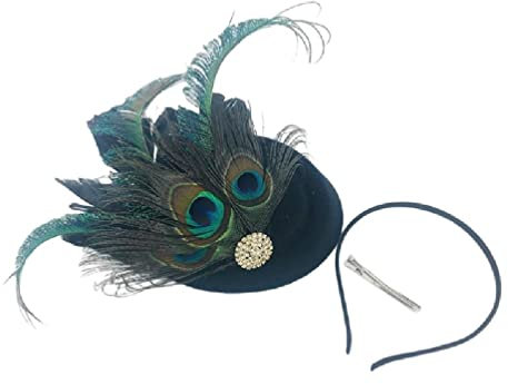 Pfauen-Fascinator-Haarspange. Pfauen-Fascinator-Teeparty-Stirnband, Derby-Pillbox-Hut, Damen-Fascinator-Haarspange/1373