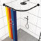 Bastone Tenda Doccia Angolare A Pressione A Forma Di L, Asta per tenda da doccia regolabile e curva in Acciaio Inossidabile, Per Bagno e Spogliatoio (Dimensioni: D 70-95 Cm X 105-165 Cm, Colore: Nero)