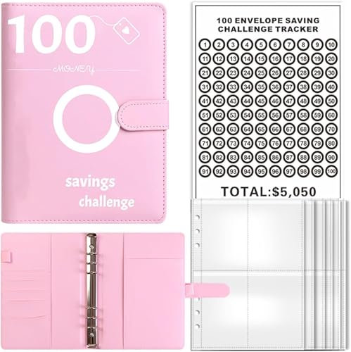Budget Planner Challenge Deutsch, 100 Envelope Geld Sparen Challenge Sparbuch für Geld, Budget Planner Kit, Sparen Mit Envelope Method A6 Budget Binder