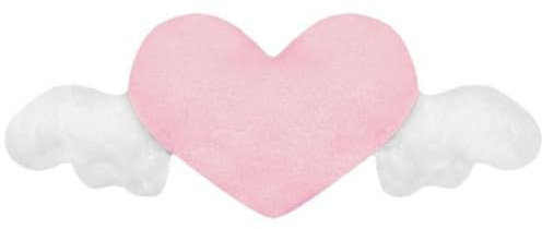 Pink Plush Heart Shaped Pillow,with Angel Wings Car Headrest Pillow Soft Comfortable Car Seat Pillow for Driving Travelling Room Office Car Decor Plush Pillow