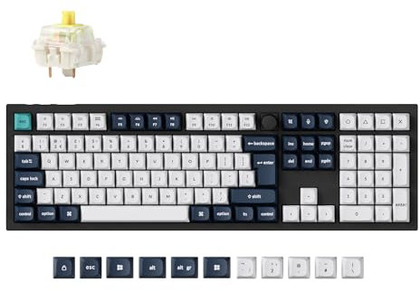 Keychron Q6 Max Full Size Bluetooth Wireless /2.4 GHz/Wired Custom Mechanical Keyboard, Full Metal Programmable Knob RGB Hot-Swappable Gateron Jupiter Banana Switch for Mac Win Linux - UK Layout