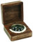 NKlaus Kompass in eleganter Holzbox aus Mango-Holz/Messing, 7,5x4cm – Retro Nautische Dekoration 15993