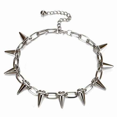 Abeillo Goth Choker-Halsketten für Frauen, Spike Choker Punk Rock Choker Schmuck Vintage Y2k Accessoires für Männer und Frauen (Schwarz)