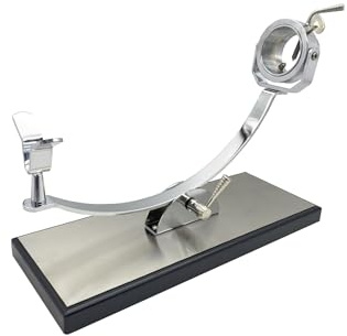 FERRETERIA LEPANTO Porta Prosciutto Professionale Girevole e Basculante, Supporto Porta Prosciutto con Base in DM e Lamiera di Acciaio Inox Modello Serrano (Senza Set di Taglio)