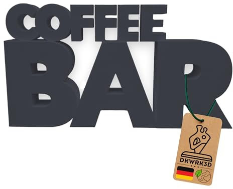 DKWRK3D Coffee Bar Schriftzug - Kaffee Schild Dekoration - Kaffeebar Aufsteller - Coffee Deko - Kaffeeecke - Kaffeetheke - Café - Coffee-Bar - Restaurant Schriftzug - Dekofigur aus Kunststoff (XL)