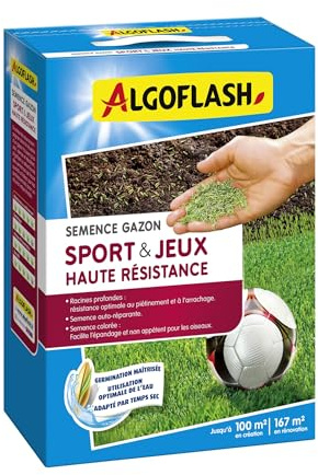 Algoflash Semilla Césped Deportes & Juegos De Alta Resistencia - 2,5 Kg