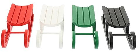 OKUMEYR 4stücke Weihnachtsschlitten-Ornament Aus Holz Schlitten-Dekoration Für Heimdekoration Festival-dekor Hölzerner Schlittenanhänger Für Weihnachtsbaum Weihnachtsdekor-schmuck