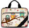 icolor 13 15 Zoll Laptoptasche Schutzhülle mit Schultergurt,15.6 Leinwand Laptop Tasche Tablette Halter Notizbuch Tasche Handtasche Messenger Aktentasche (Schnitteule, 14.2~15.6 Zoll)