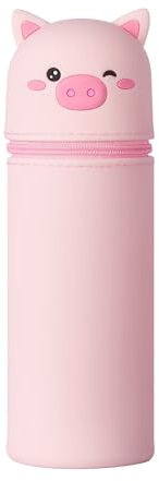 Mulor Animal Shaped Pencil Case Desk Pen Holder for Boys Girls Soft Silicone Kawaii Cute Zipper Closure