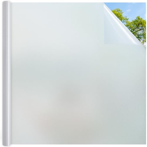 DOWELL Frosted Window Film Privacy Film for Glass Windows 75x200cm, Opaque Frosting Cover for Bathroom Bedroom Kitchen and Office Door, Self Adhesive Static Cling Removable without Glue or Residue